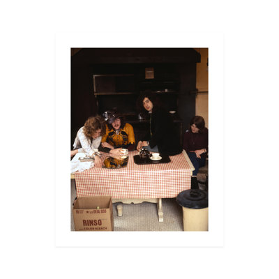 " Led Zeppelin Band Members Sitting In Kitchen At Chateau Marmont "