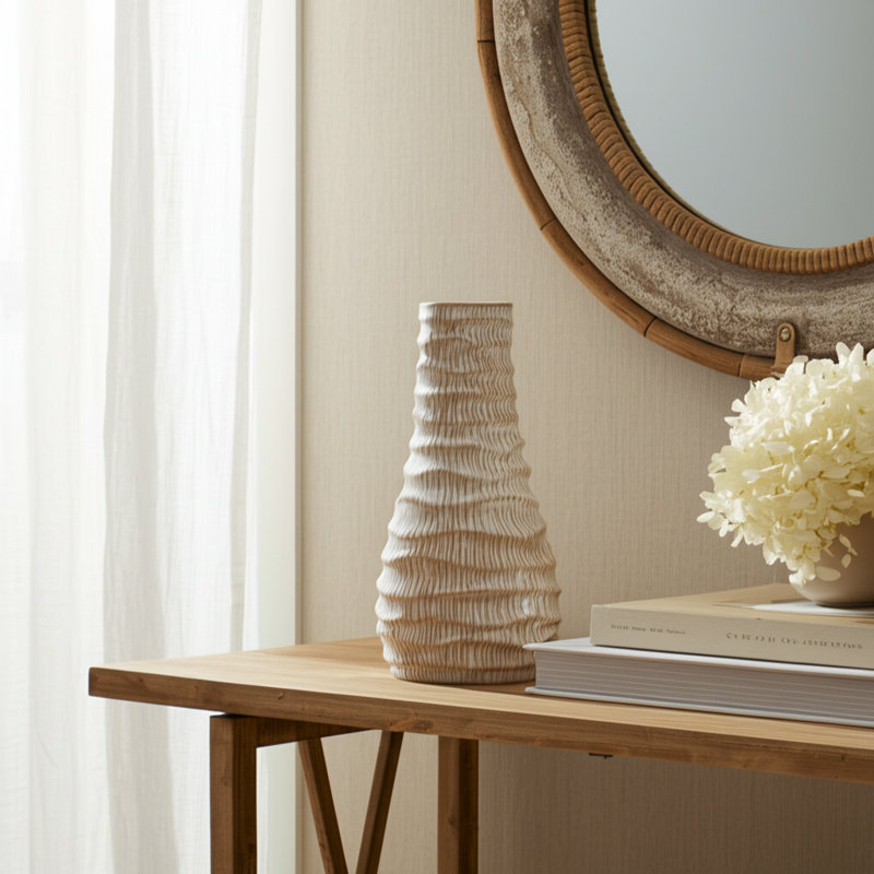 Ingenito Handmade Porcelain Table Vase, 9" H x 4" W x 4" D