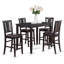 Ensemble de comptoir de cuisine 5 pièces comprenant une table de salle à manger rectangulaire et 4 chaises de salle à manger en similicuir, 30 x 48 pouces, noir-31151481-125598877-125598879