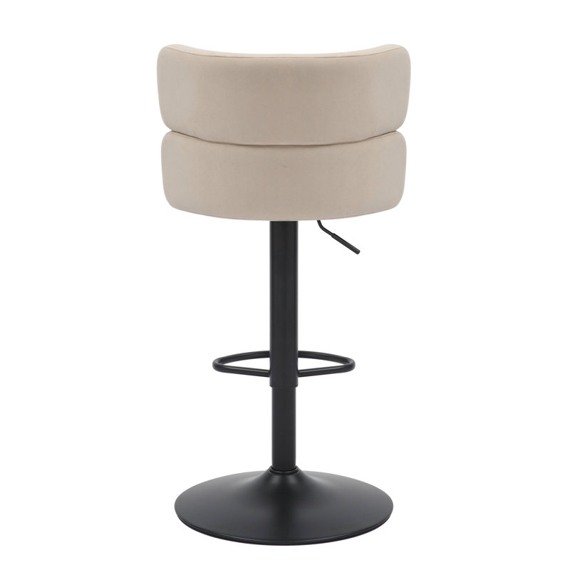 Mason Brushed Velvet Bar Stool, Cream
