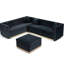 Repose-pieds rembourré en velours noir Modern-757535524