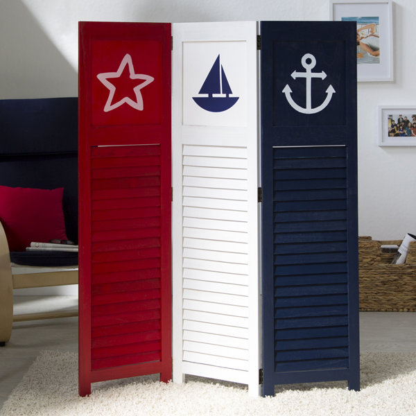 Highland Dunes Raumteiler Monhegan Paravent Trennwand Lamellen