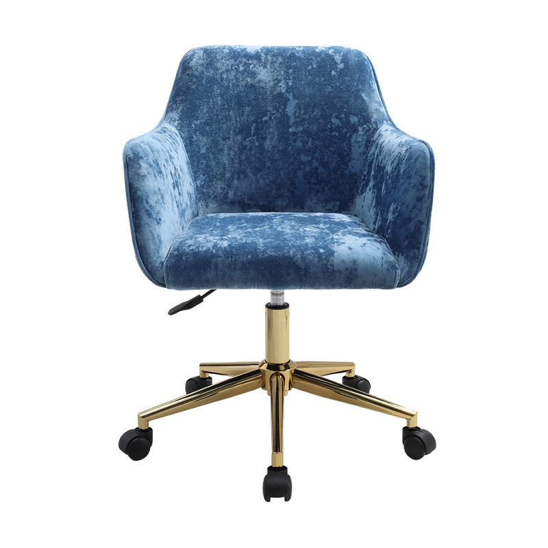 Agrim Velvet Office Chair, Blue