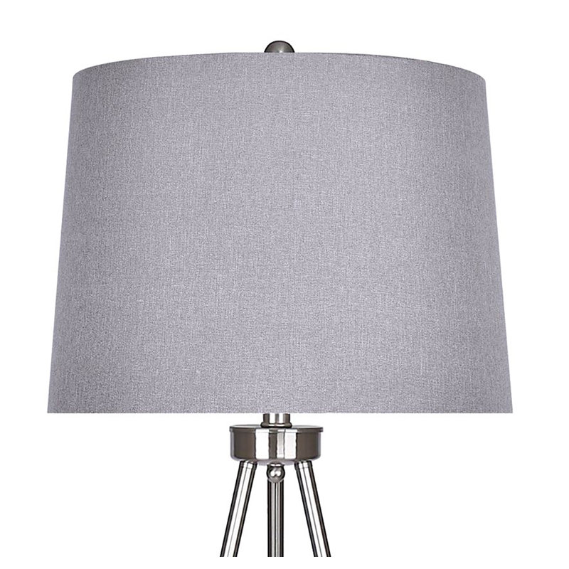 Lampe trépied 62 po Atasia Alberdina, Lin gris