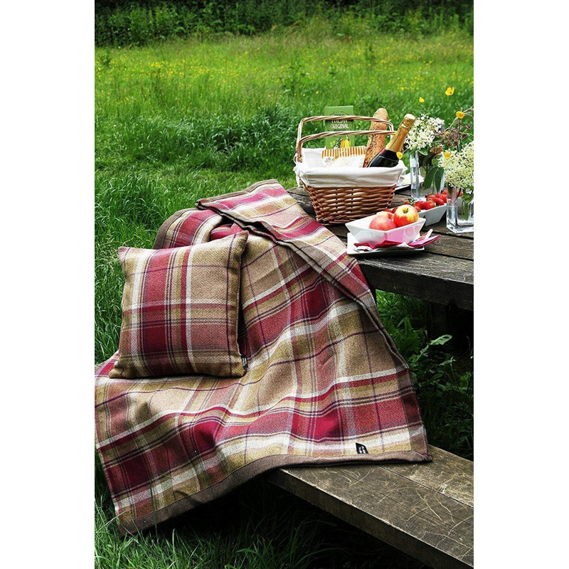 Griggs Plaid Square Cushion, Purple/Green, 60 x 60cm