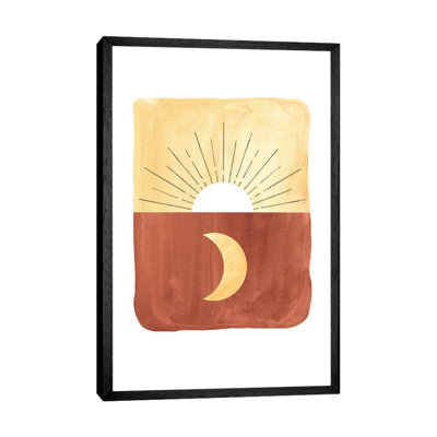 Abstract Sunrise And Moon - Painting on Canvas