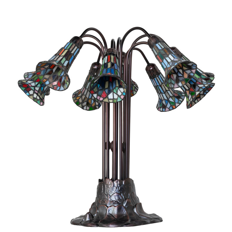 Lampe de table 24 "à 10 lumières en verre coloré 24"