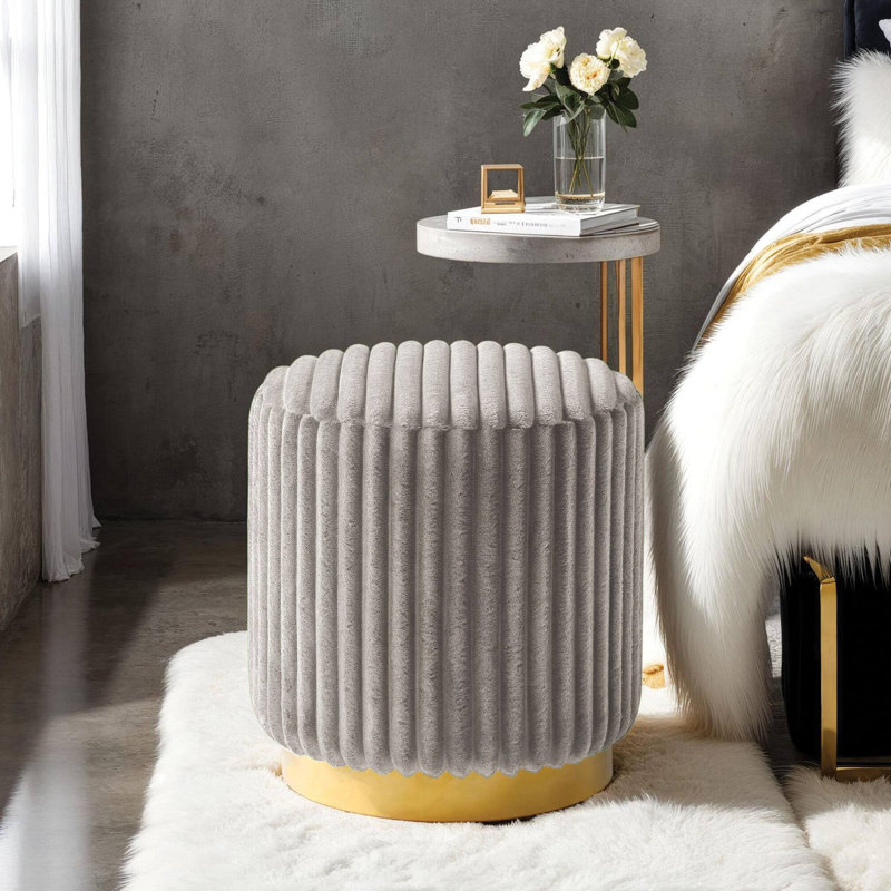 Tabouret l 16,4 po contemporain, gris, Gris clair
