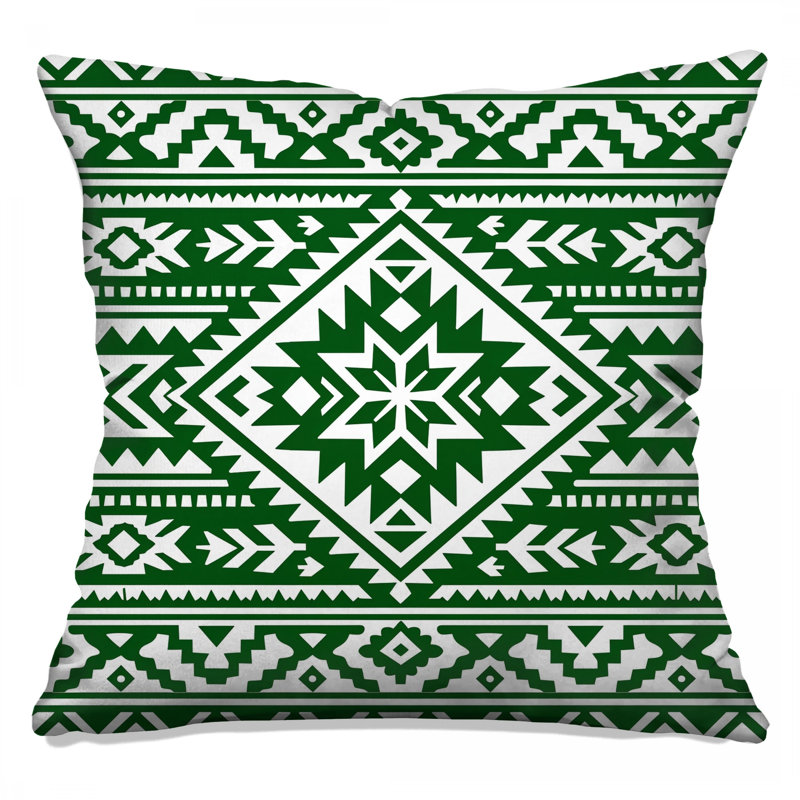 Coussins Green Aztec, 14 X 14 pouces