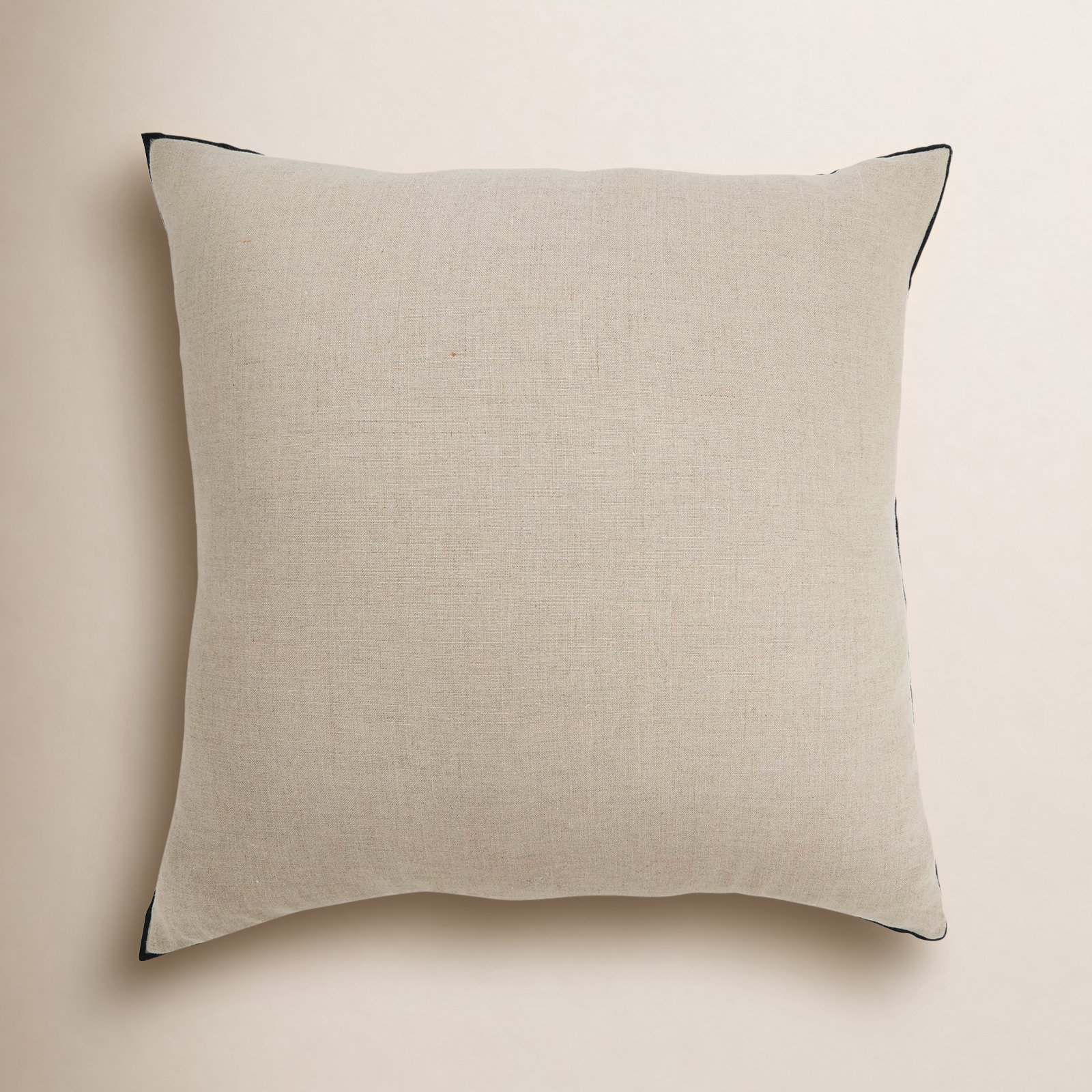 Riggs Linen Throw Pillow, Down, Black/Natural