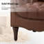 Fauteuil en cuir véritable capitonné Annja-80015536