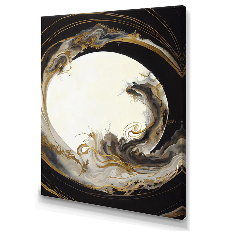 «Gold Glamour Wave I», reproduction sur toile, L 12 po x H 20 po, Toile tendue