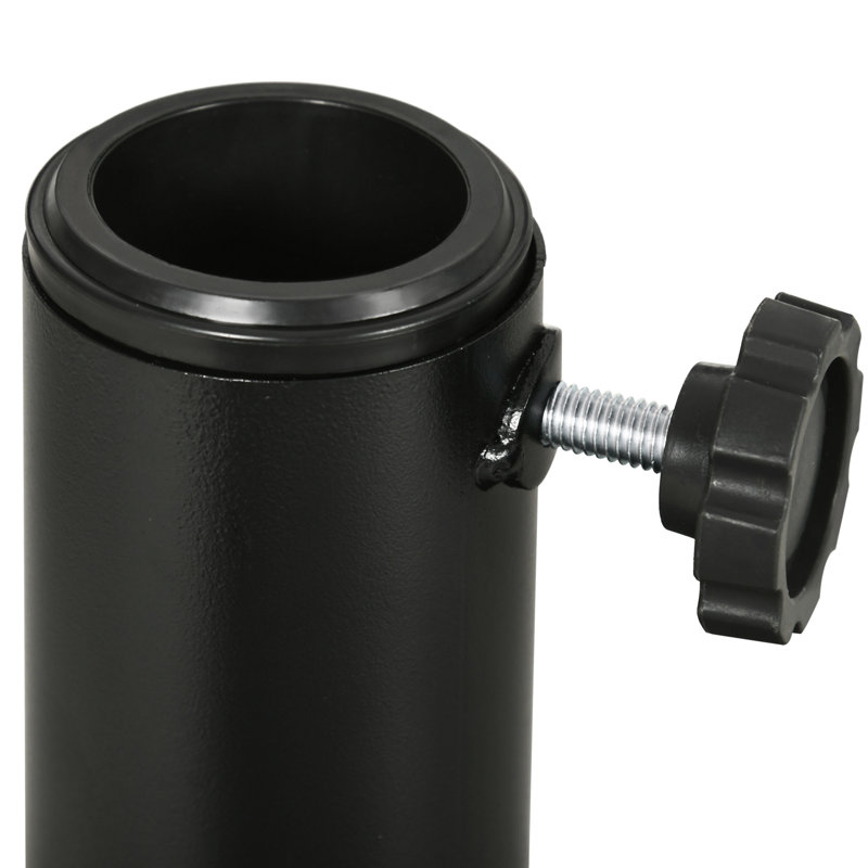17.84" Diameter Umbrella Base, Black With Appearance 1.5" And 2.0" Pole Compatible Stand,