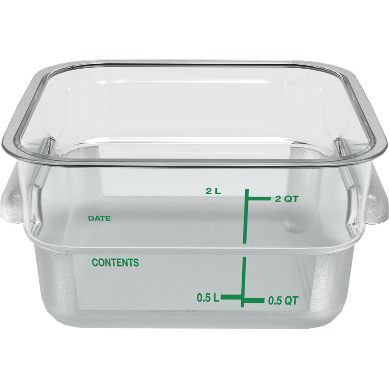 Contenant alimentaire en polyéthylène de 2 pte carrés, Transparent