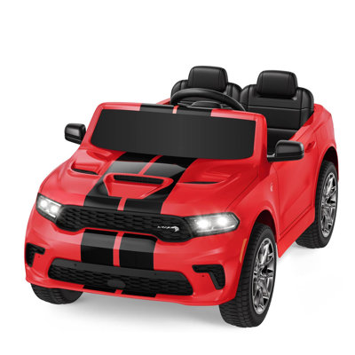 Voiture officielle pour enfants Dodge 12V avec télécommande pour les parents et Bluetooth, rouge