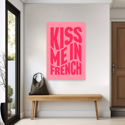 «Kiss Me In French Abstract Modern Modern», reproduction d'art murale