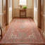 Tapis Tidal traditionnel audacieux de style persan, orange, ivoire, or, vert et gris, lavable à la machine, antidérapant, à poils courts, pour l'intérieur et l'extérieur, adapté aux animaux domestiques, idéal pour le salon, la chambre, la salle à manger, l'entrée, le couloir ou le bureau.-536174448