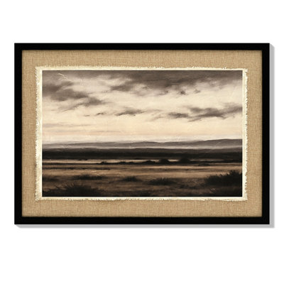 Grand paysage rétro, art mural encadré 20 po x 28 po, paysage de ferme naturelle, décor rétro pour bar à domicile, cuisine, lueur texturée avec dimension tactile