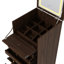 Armoire à bijoux 3 en 1 avec miroir, rangement intelligent et armoire mobile, roulettes verrouillables