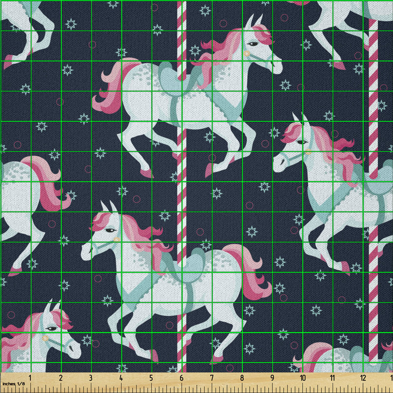 Dean-Alexander Carousel Horses Playthings Multi-Purpose Fabric