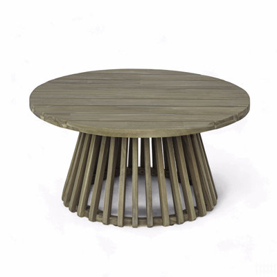 Outdoor Acacia Wood Patio Coffee Table, Round Coffee Table
