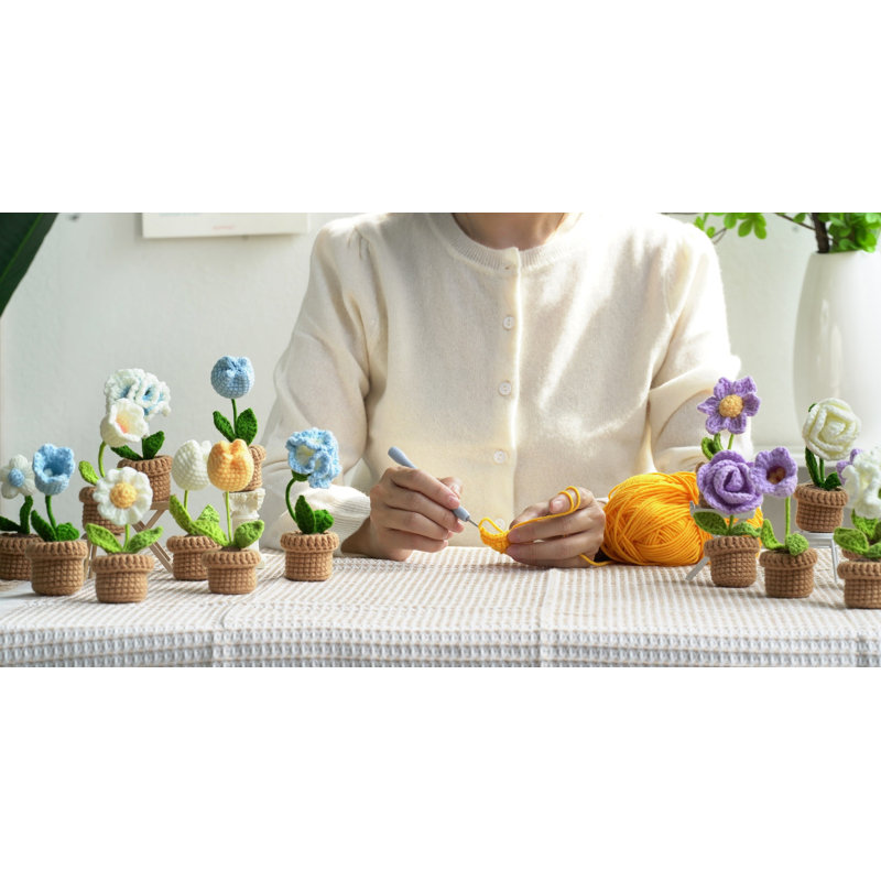 Fleurs en pot Amigurumi DIY Kit au crochet Wizardi F07N8-M19
