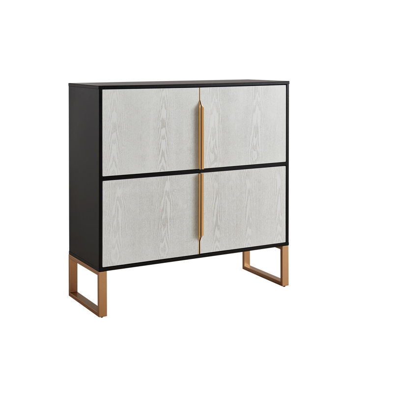 Storage Sideboard Buffet Cabinet With Metal Base Handles