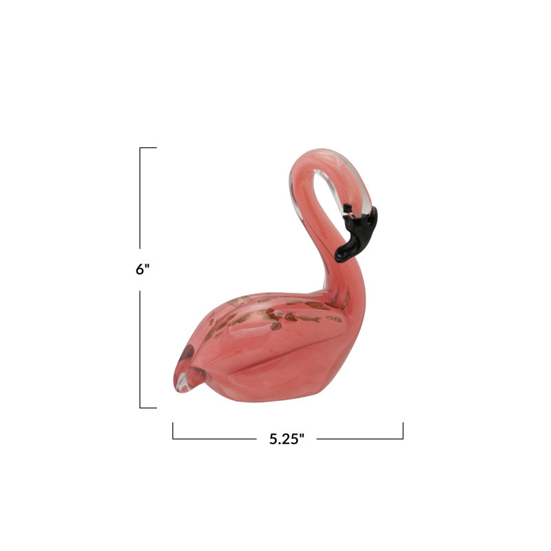 Hand-Blown Glass Flamingo