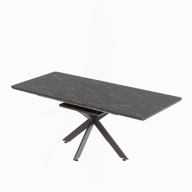 Extendable Large Dining Table, Modern Mid-Century Kitchen Table