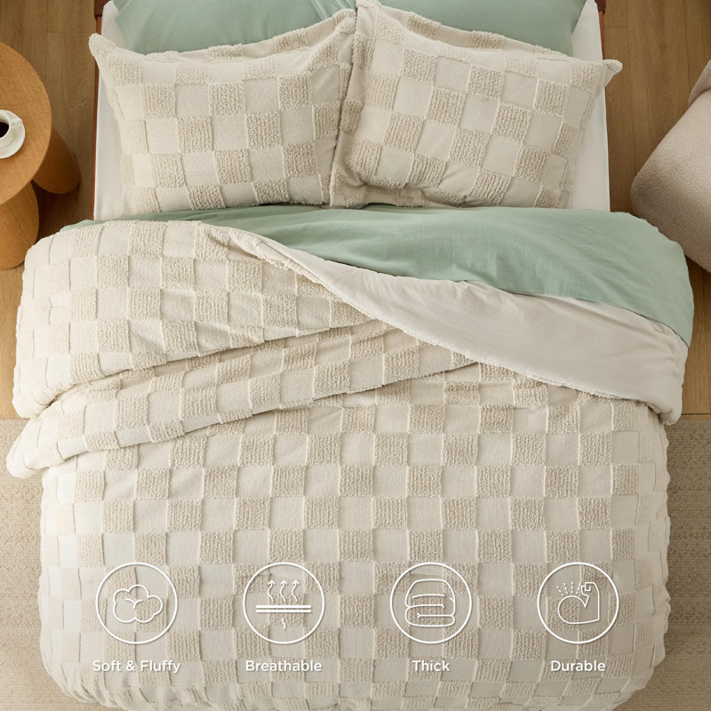 Bedsure Comforter Set, Comforter Set-Large Tufted Checkboard, Dusty Rose  Tufted Checkboa, Twin Comforter + 1 Standard Sham