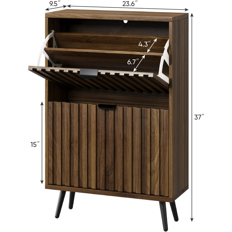 Walnut Hidden Shoe Cabinet