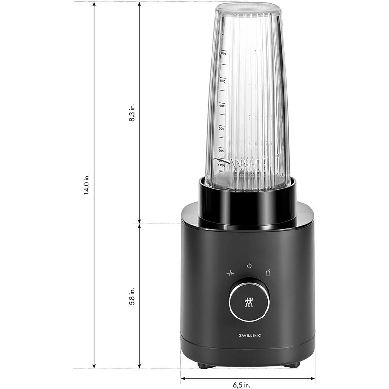 ZWILLING Enfinigy 20-oz. Personal Blender, Smoothie Blender, Silver and Black, Black