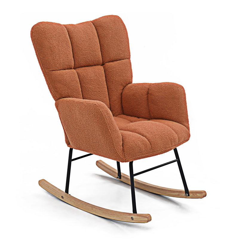 Chaise d'appoint rembourrée Rocking Chair, Orange
