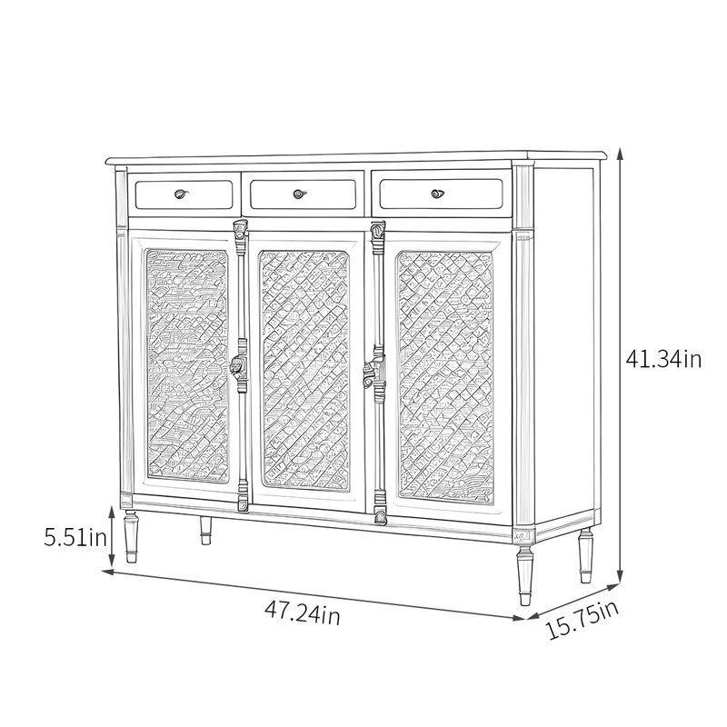 Armoire en verre multifonctionnelle de style américain
