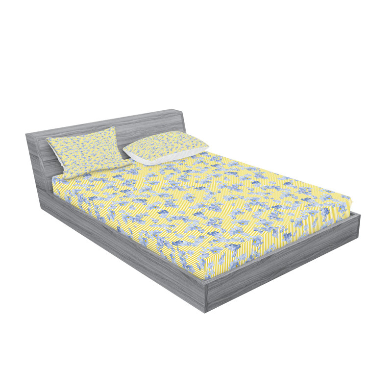 Drap-housse et coussin décoratif floral Ambesonne, Ensemble de draps pour très grand lit californien