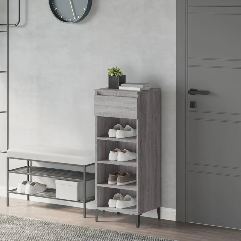 8 Pair Shoe Rack, Grey