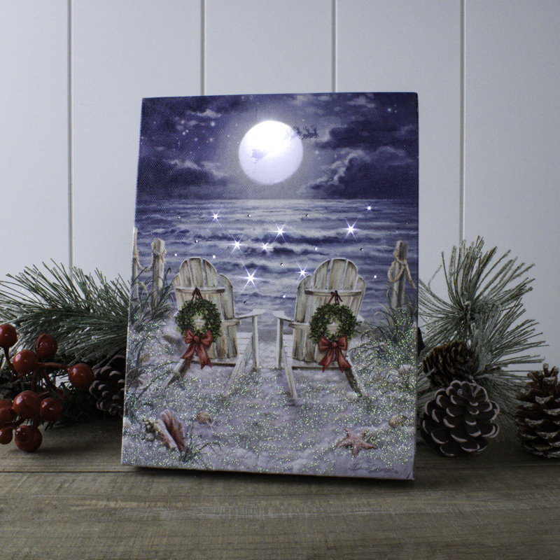 Toile de table illuminée 8 x 6 Ohler - Moonlight Christmas
