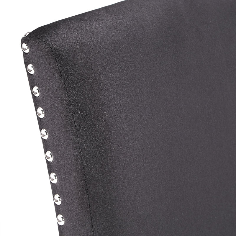 Espresso Finish Velvet 26" Counter Stool, Black Velvet