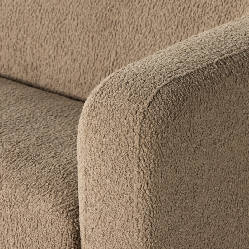 Gidget Sofa, Sheepskin Camel Sherpa