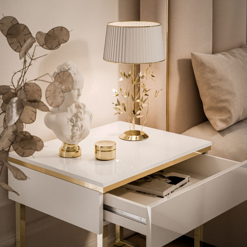 Doering 48cm W Metal Bedside Table