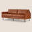 Genuine Leather Square Arm Sofa, Brown-1089187084