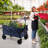 Collapsible Tailgating Game With Wide Wheels Adjustable Handle