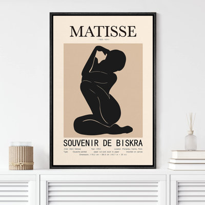 Oeuvre classique "Henri Matisse noir et brun clair abstrait, formes de gens minimalistes" sur