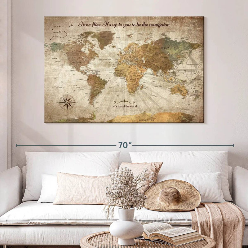 Carte du monde Be The Navigator, H 34 po x l 51 po