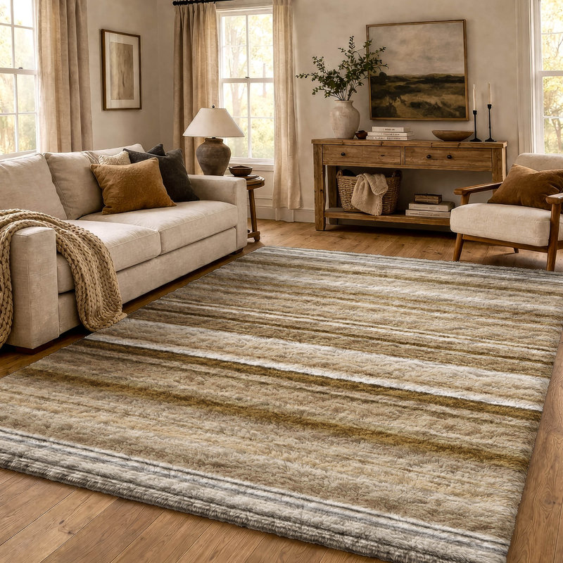 Tapis à poil long de qualité supérieure lavable à la machine Dream ADS529, Chocolat, 10 pi x 14 pi