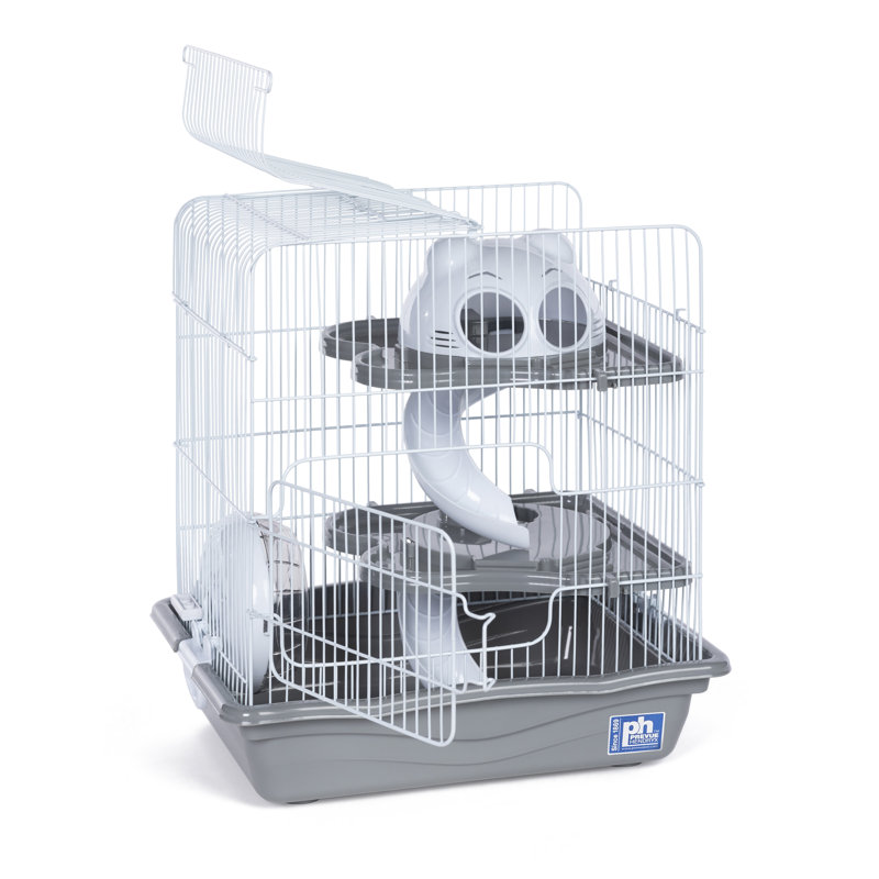 Cage à hamster avec plateforme Cherronda, Beige, Petit (H 14,5 po x l 6,25 po x P 15 po)