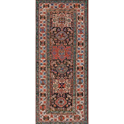 Magnifique tapis de couloir Kazak