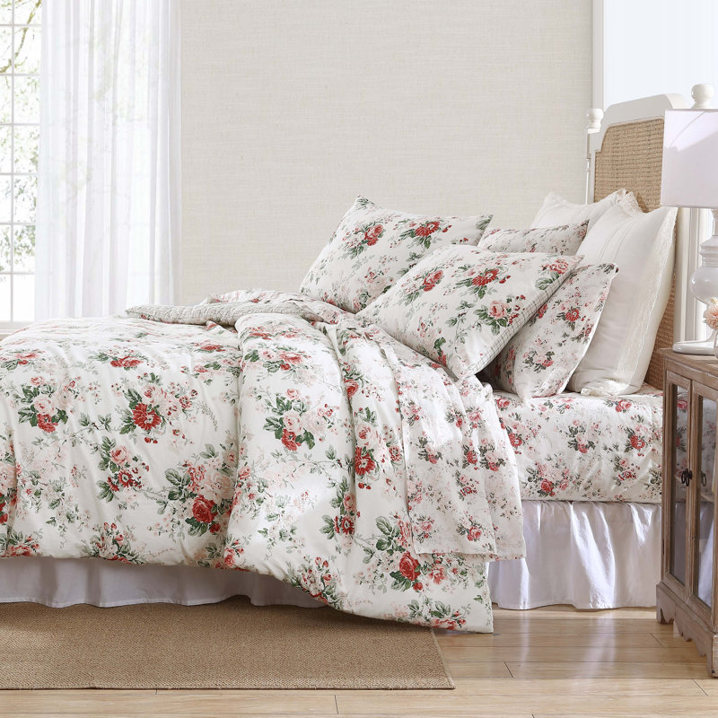 Ashfield Red and White Cotton King Comforter Set