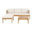 Ensemble de canapé d'extérieur 3 pièces en bois d'acacia et corde