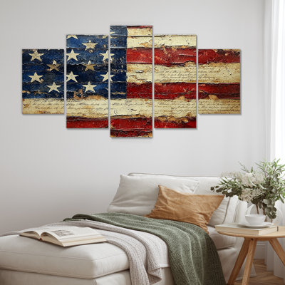 Kyleah - Patriotiste américain, art mural moderne, 5 pièces